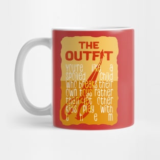 the outfit movie 2022 scissors and British gangster film graphic design Mug